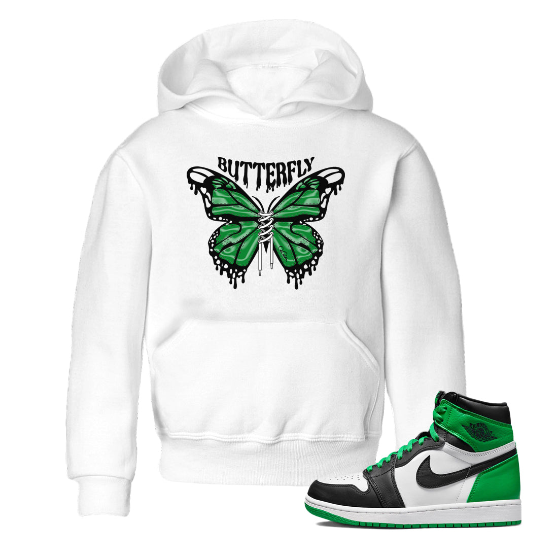 Butterfly Kids Tops - Air Jordan 1 Celtics