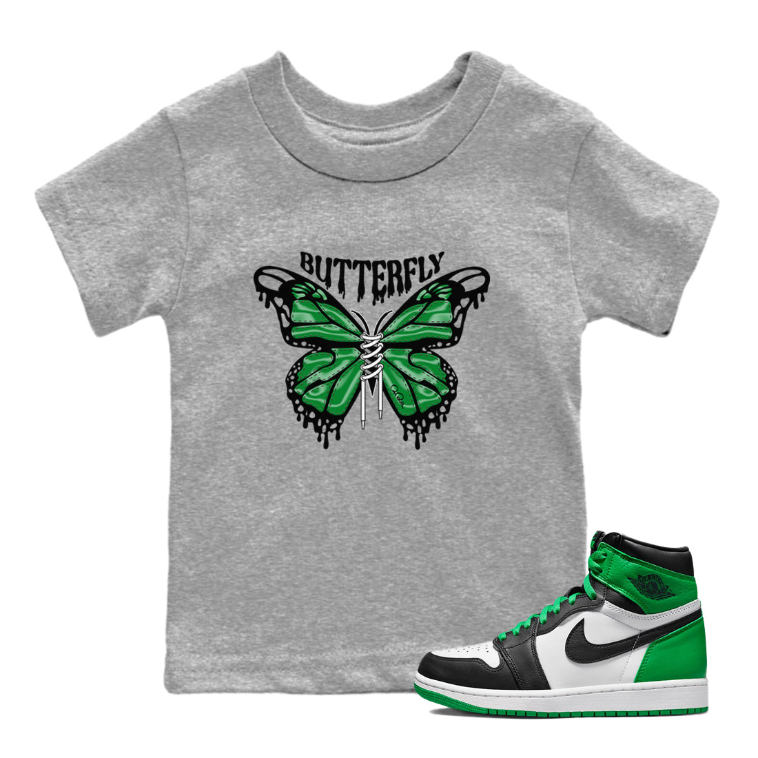 Butterfly Kids Tops - Air Jordan 1 Celtics