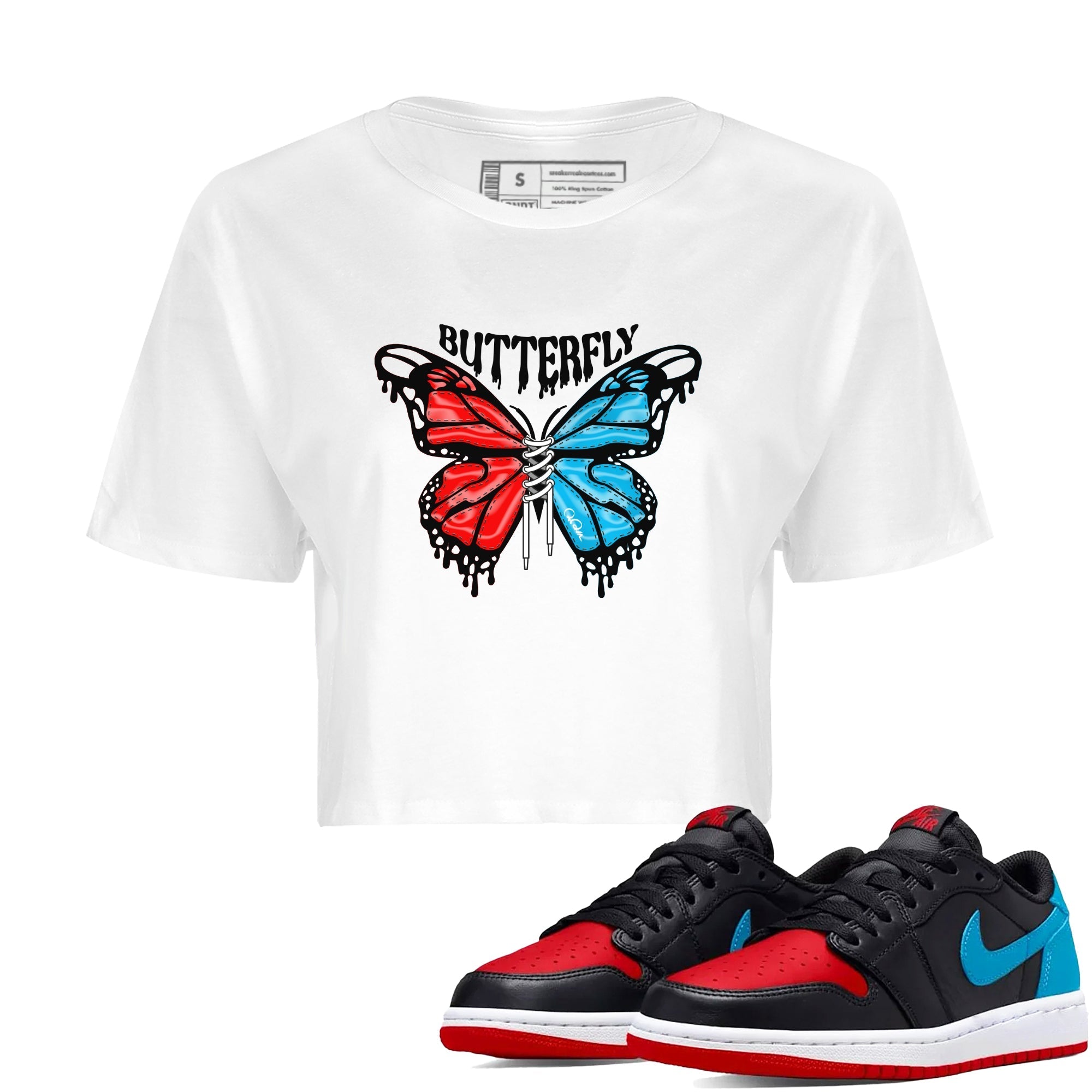 Butterfly Women's Tops - Air Jordan 1 UNC to Chicago