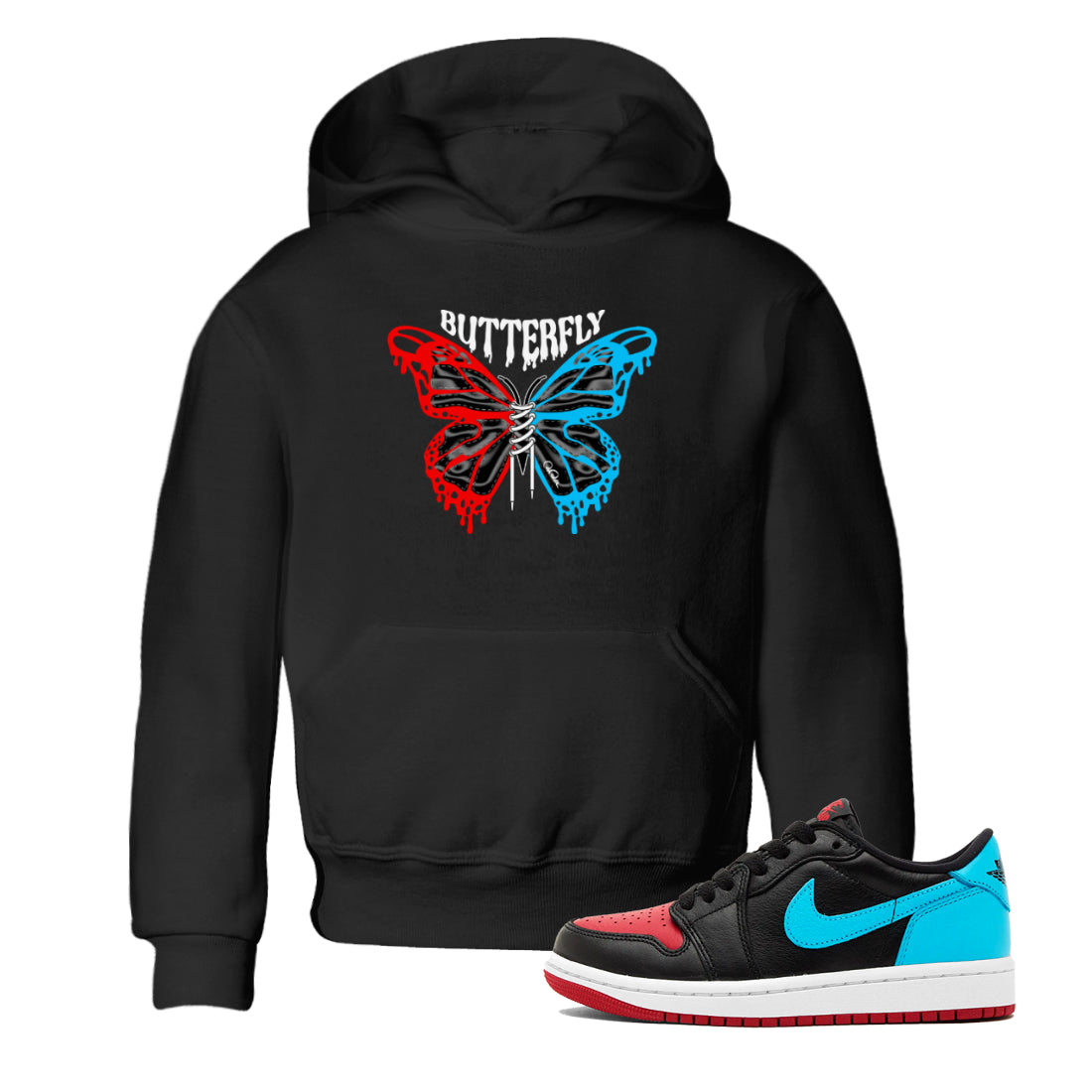 Butterfly Kids Tops - Air Jordan 1 UNC to Chicago
