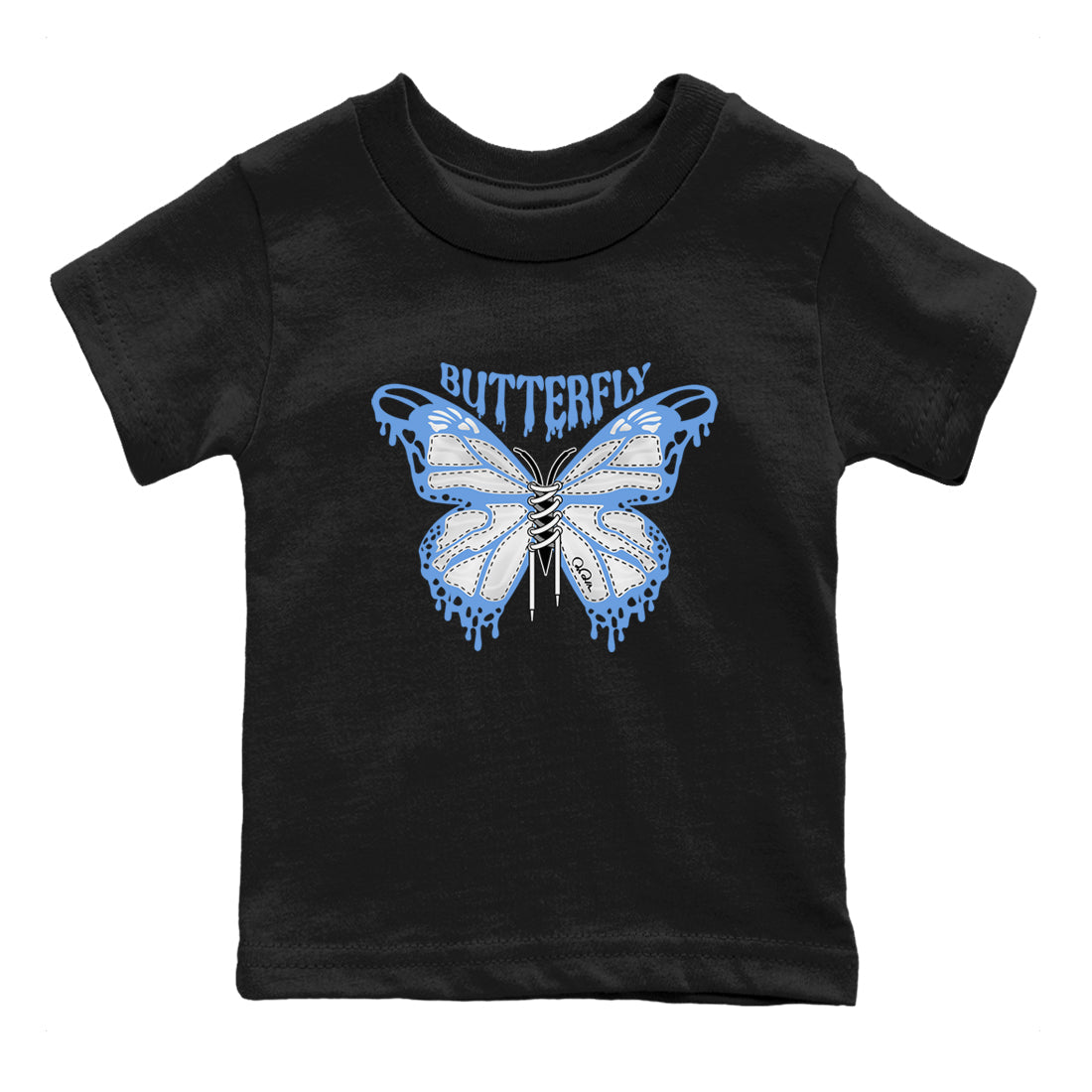 Butterfly Kids Tops - Air Jordan 1 UNC Toe