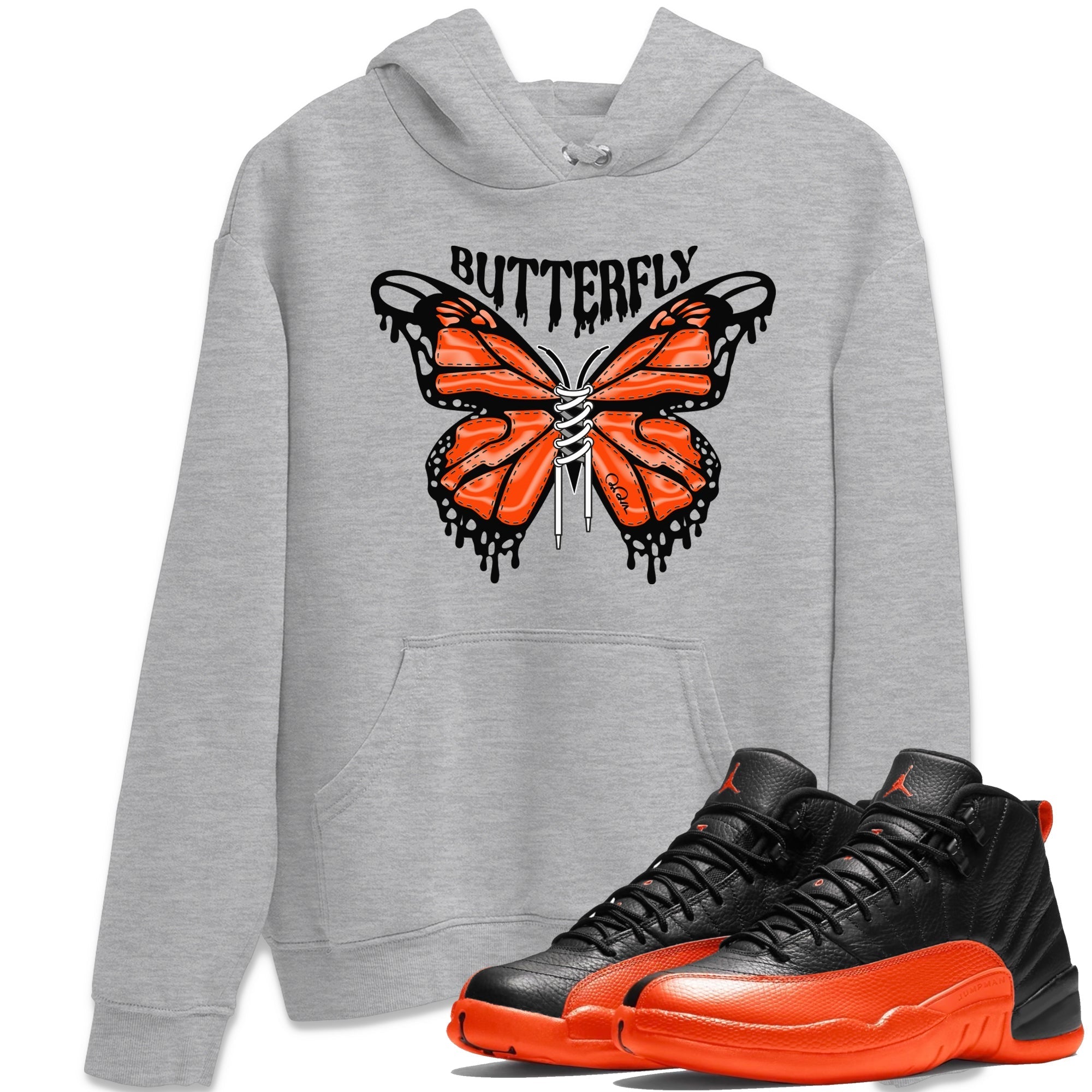 Butterfly Unisex Tops - Air Jordan 12 Brilliant Orange