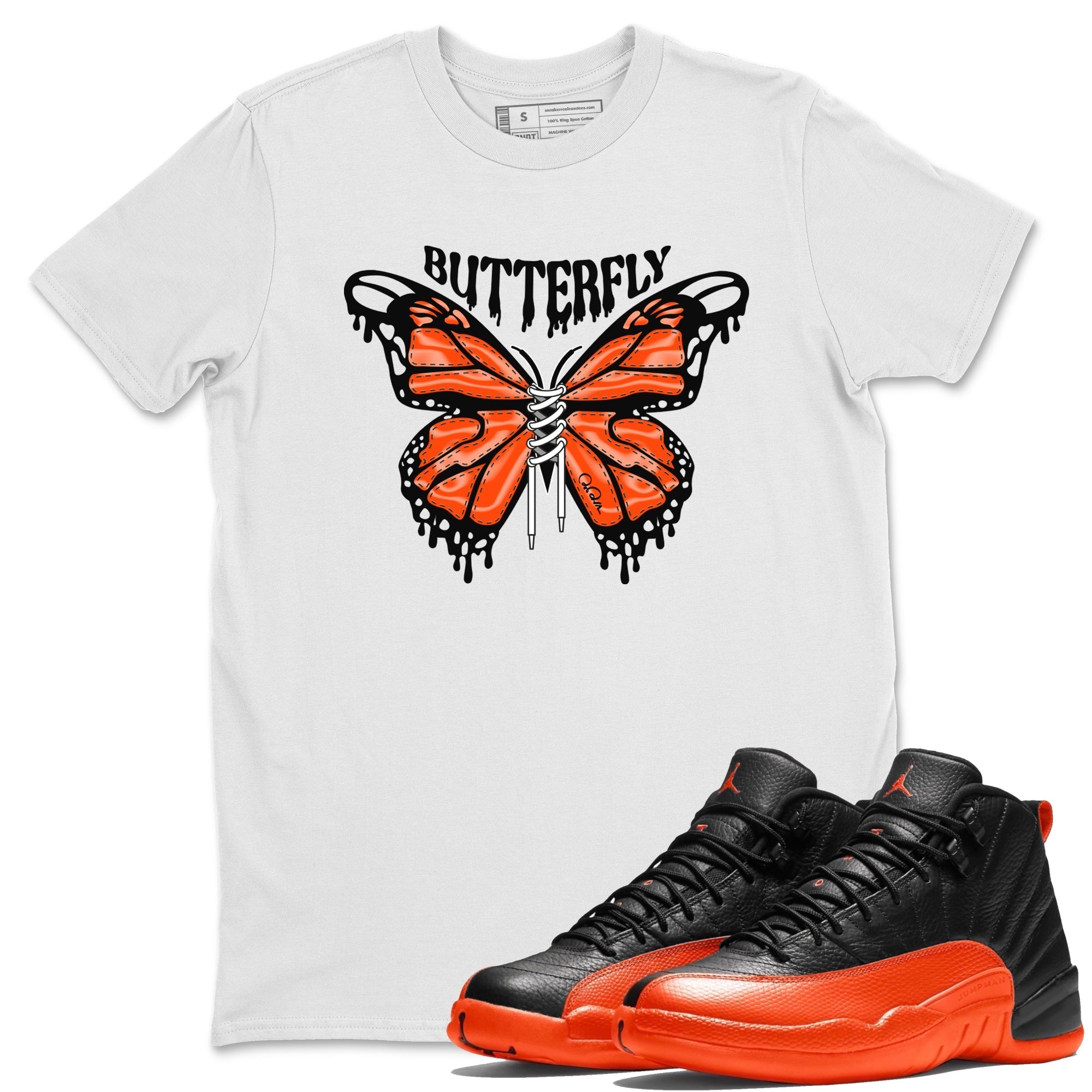 Butterfly Unisex Tops - Air Jordan 12 Brilliant Orange