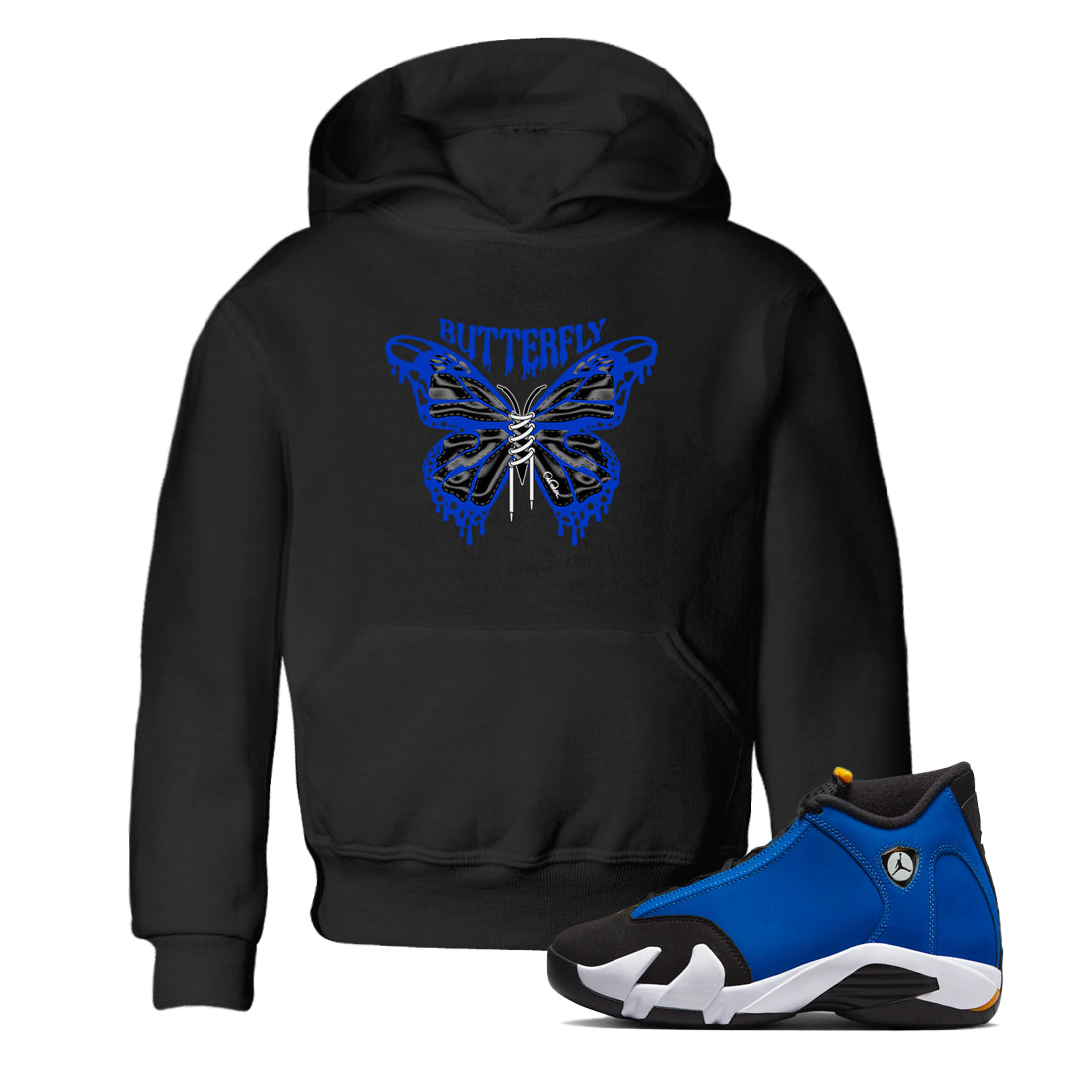 Butterfly Kids Tops - Air Jordan 14 Laney