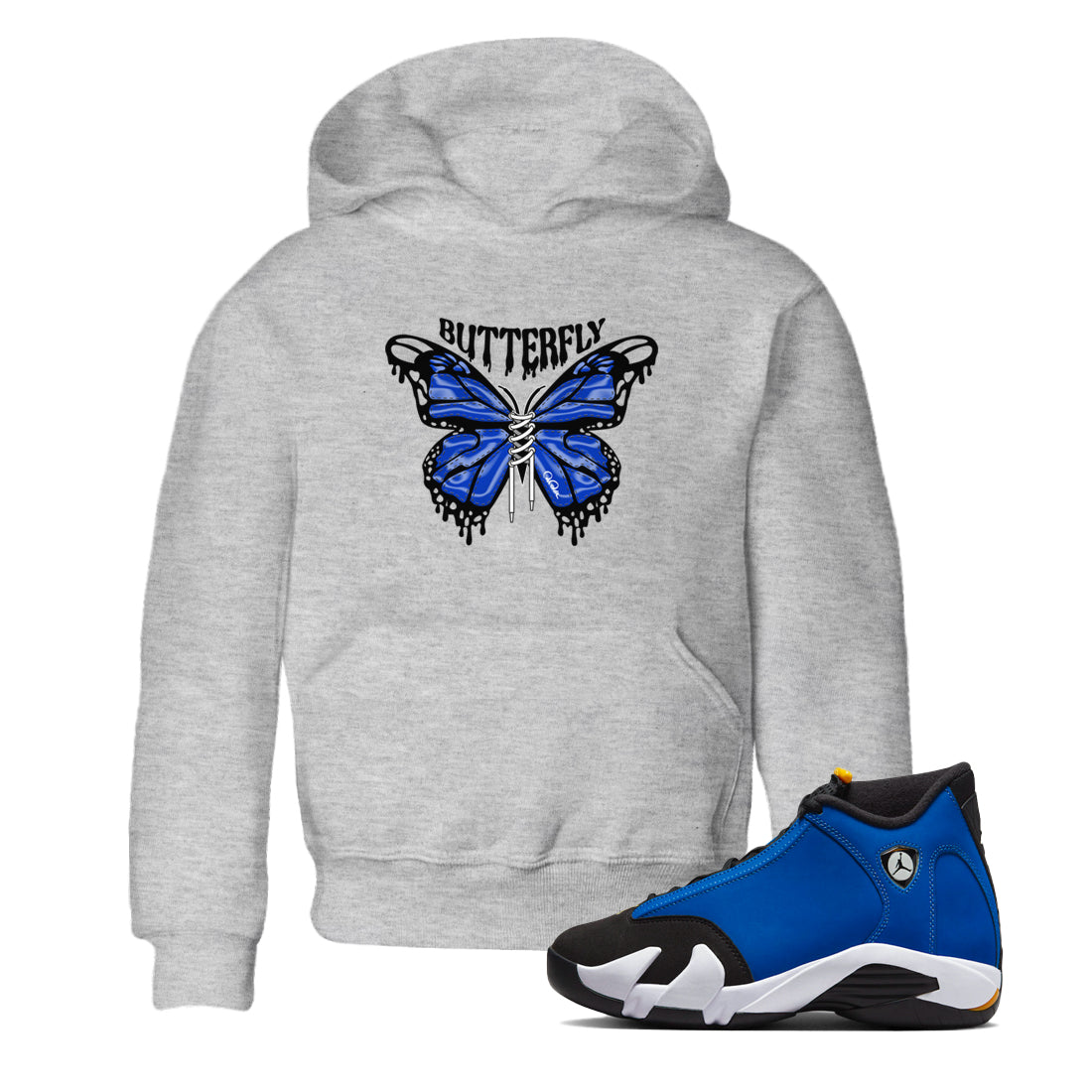 Butterfly Kids Tops - Air Jordan 14 Laney