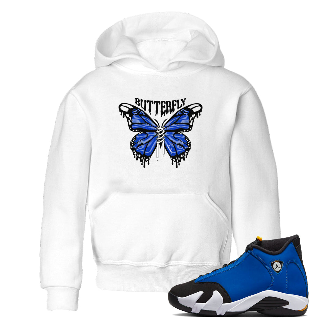 Butterfly Kids Tops - Air Jordan 14 Laney