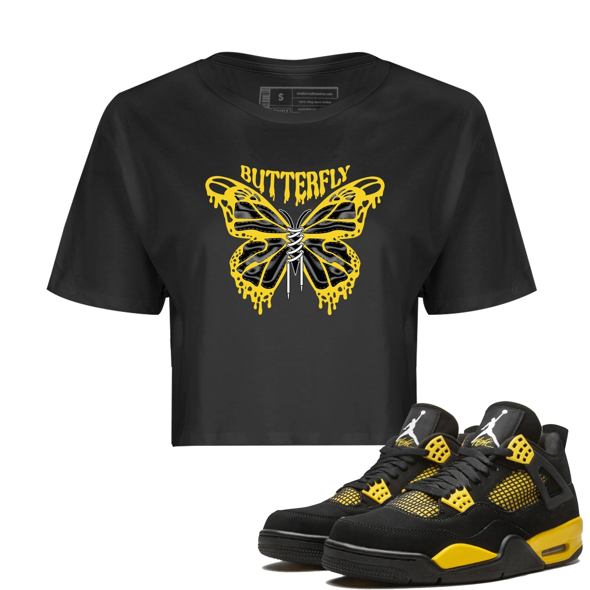 Butterfly Women's Tops - Air Jordan 4 Thunder