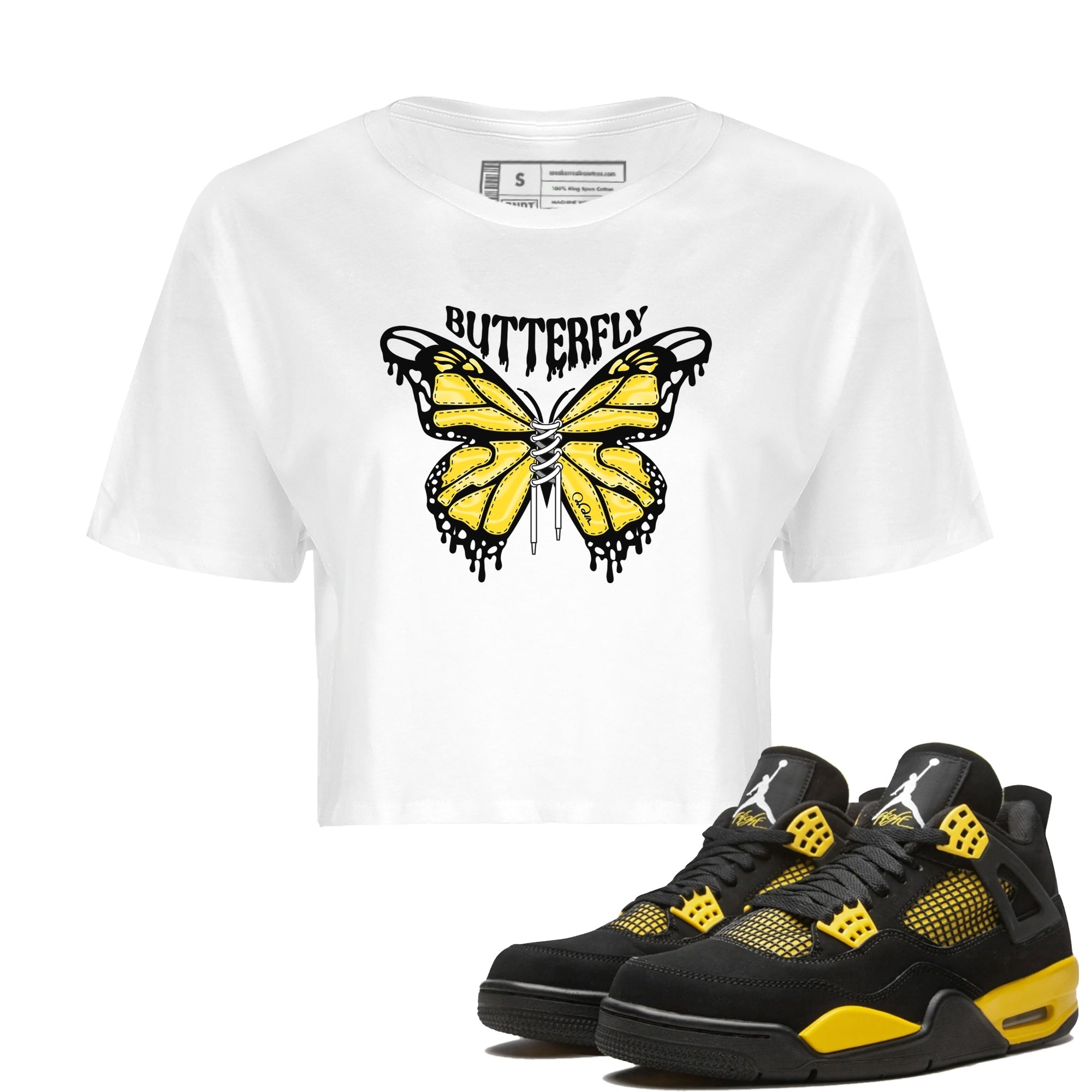 Butterfly Women's Tops - Air Jordan 4 Thunder