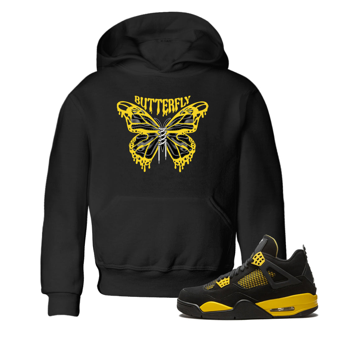 Butterfly Kids Tops - Air Jordan 4 Thunder