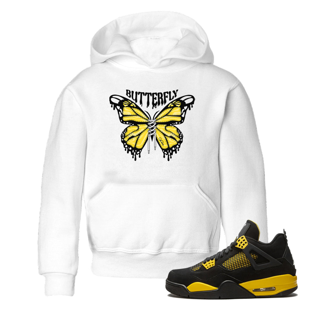 Butterfly Kids Tops - Air Jordan 4 Thunder