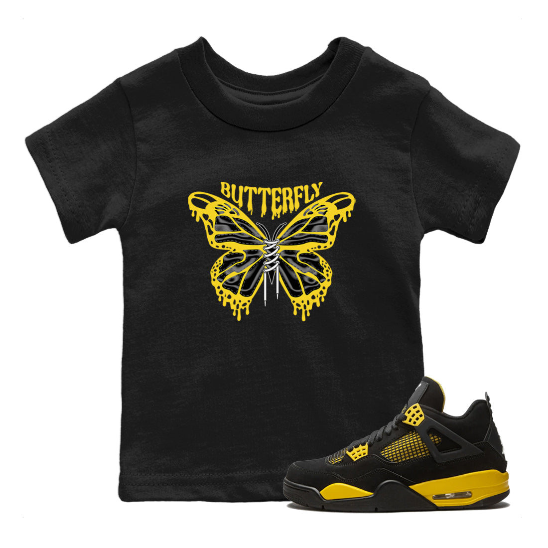 Butterfly Kids Tops - Air Jordan 4 Thunder