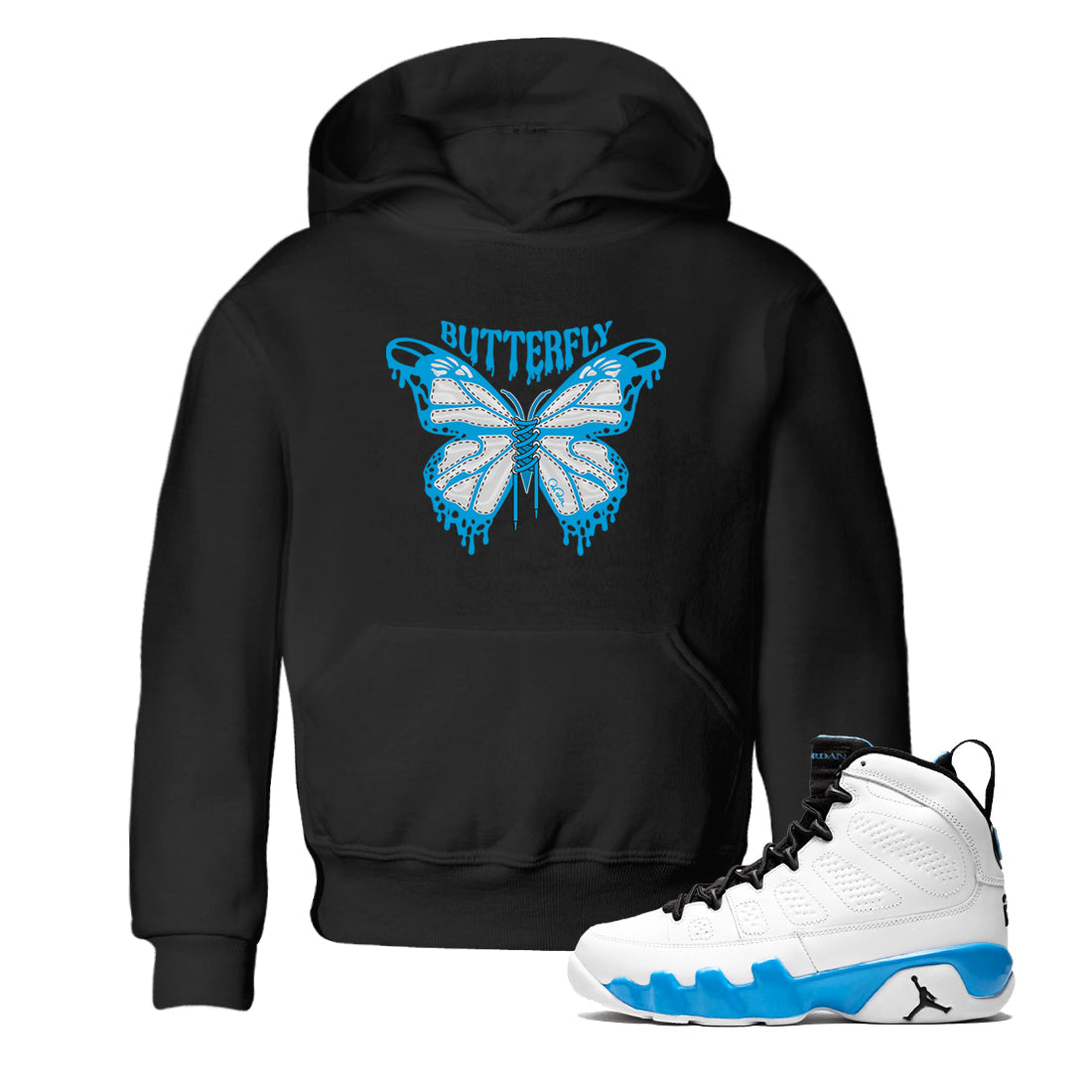 Butterfly snkmatch Tees Kids - Air Jordan 9 Powder Blue