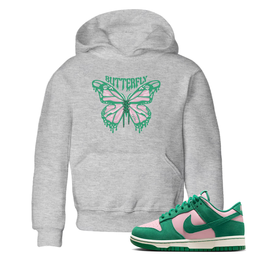 Butterfly snkmatch Tees Kids - Dunk Medium Soft Pink Malachite