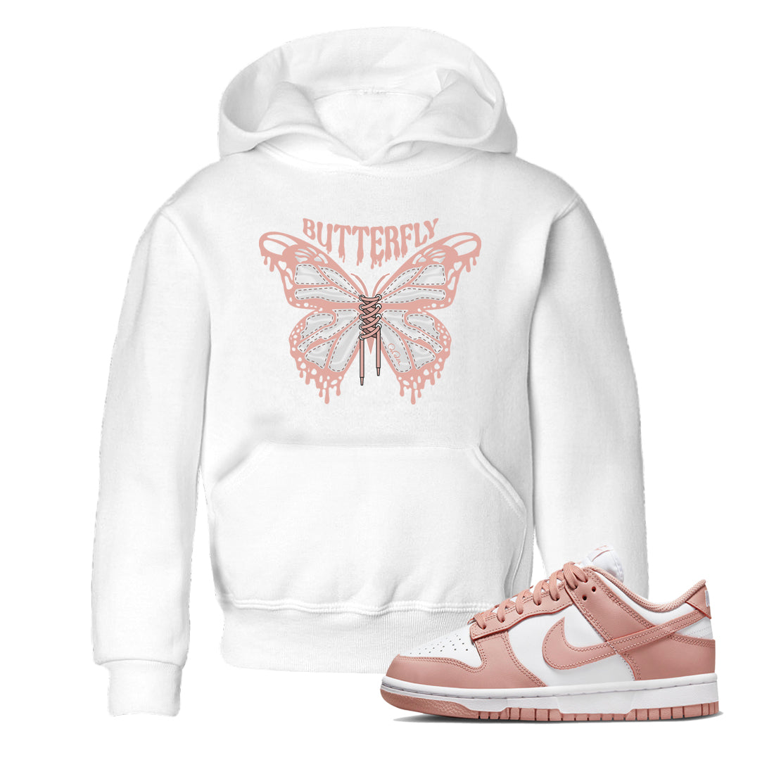 Butterfly snkmatch Tee Kids - Dunk Rose Whisper