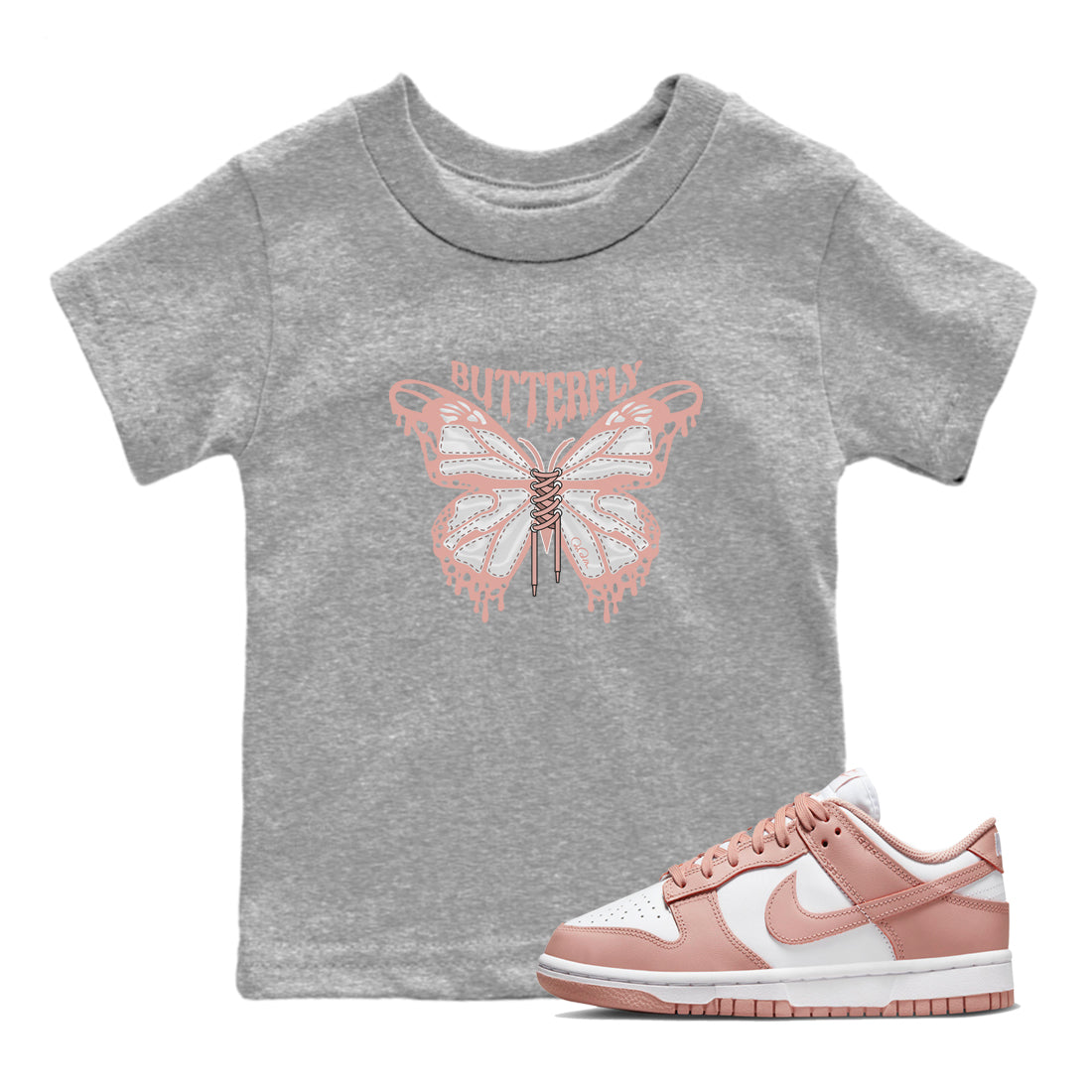 Butterfly snkmatch Tee Kids - Dunk Rose Whisper