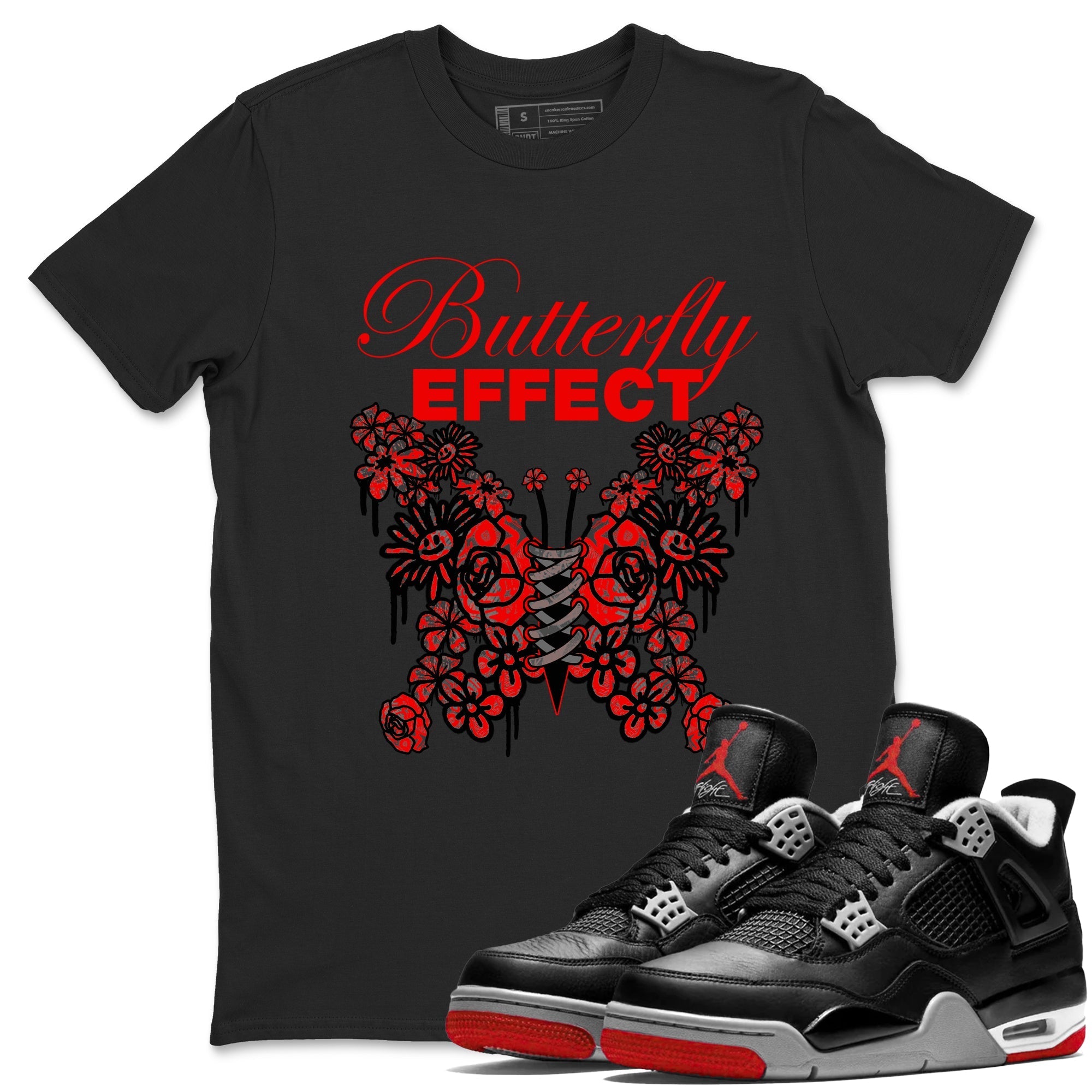 Butterfly Effect snkmatch Tee - Air Jordan 4 Bred Reimagined
