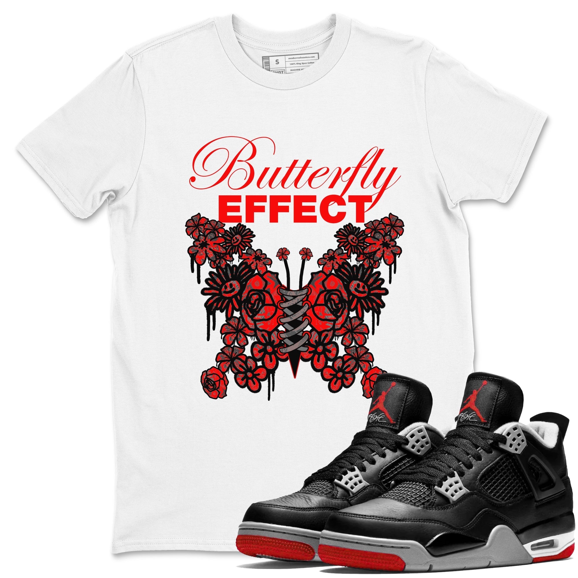 Butterfly Effect snkmatch Tee - Air Jordan 4 Bred Reimagined