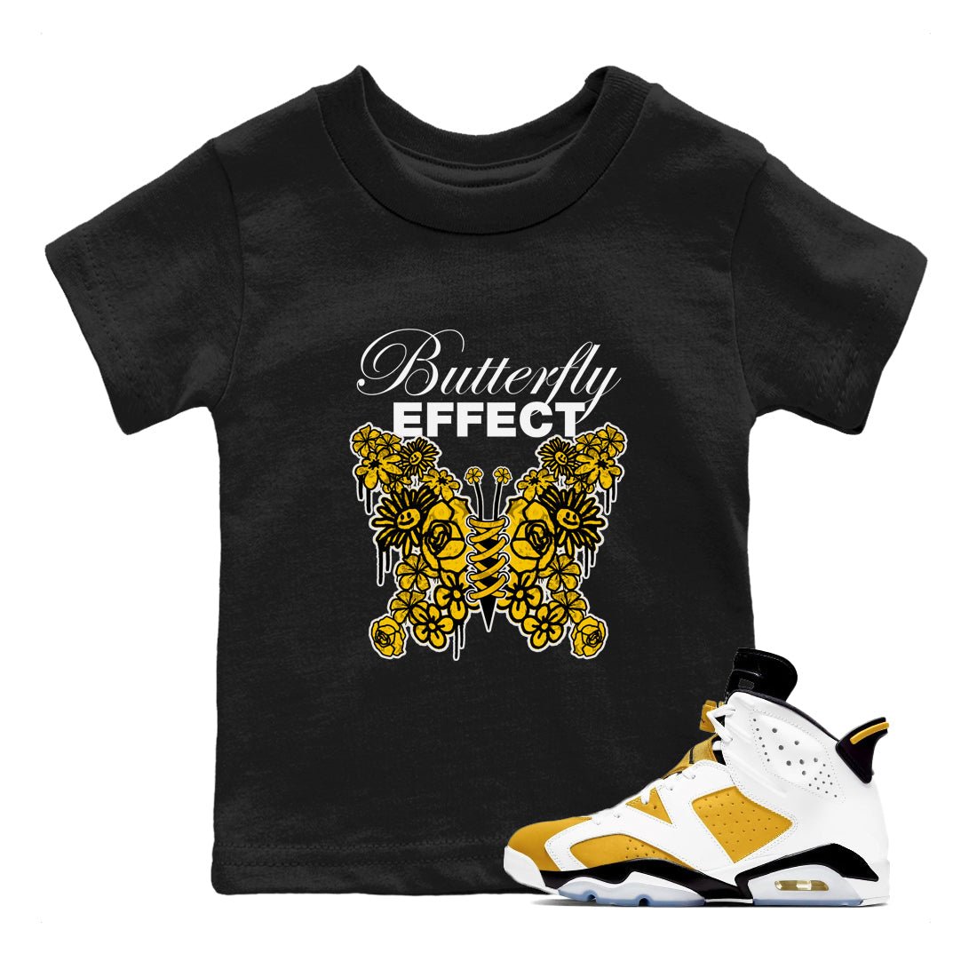 Butterfly Effect snkmatch Tee Kids - Air Jordan 6 Yellow Ochre