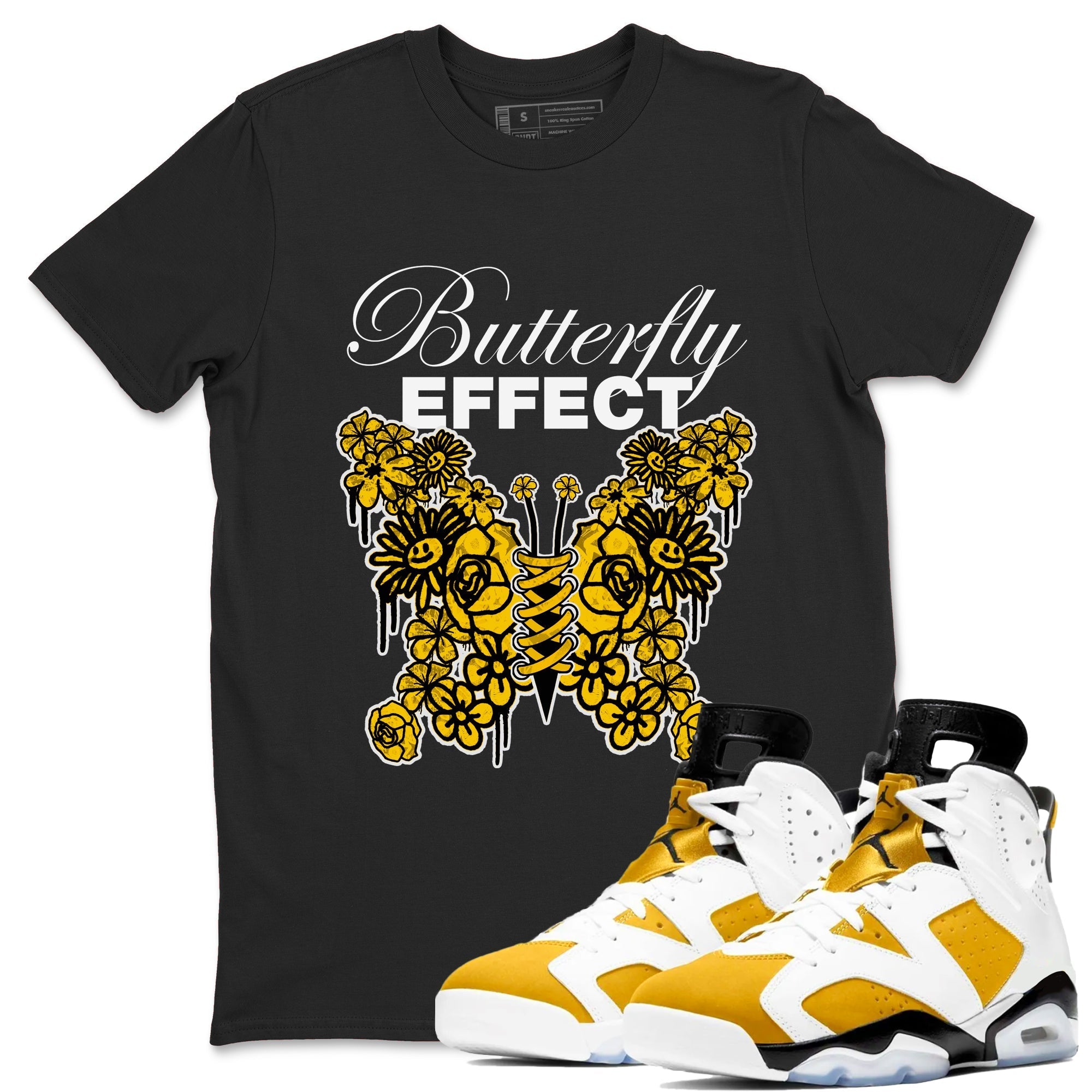 Butterfly Effect snkmatch Tee - Air Jordan 6 Yellow Ochre