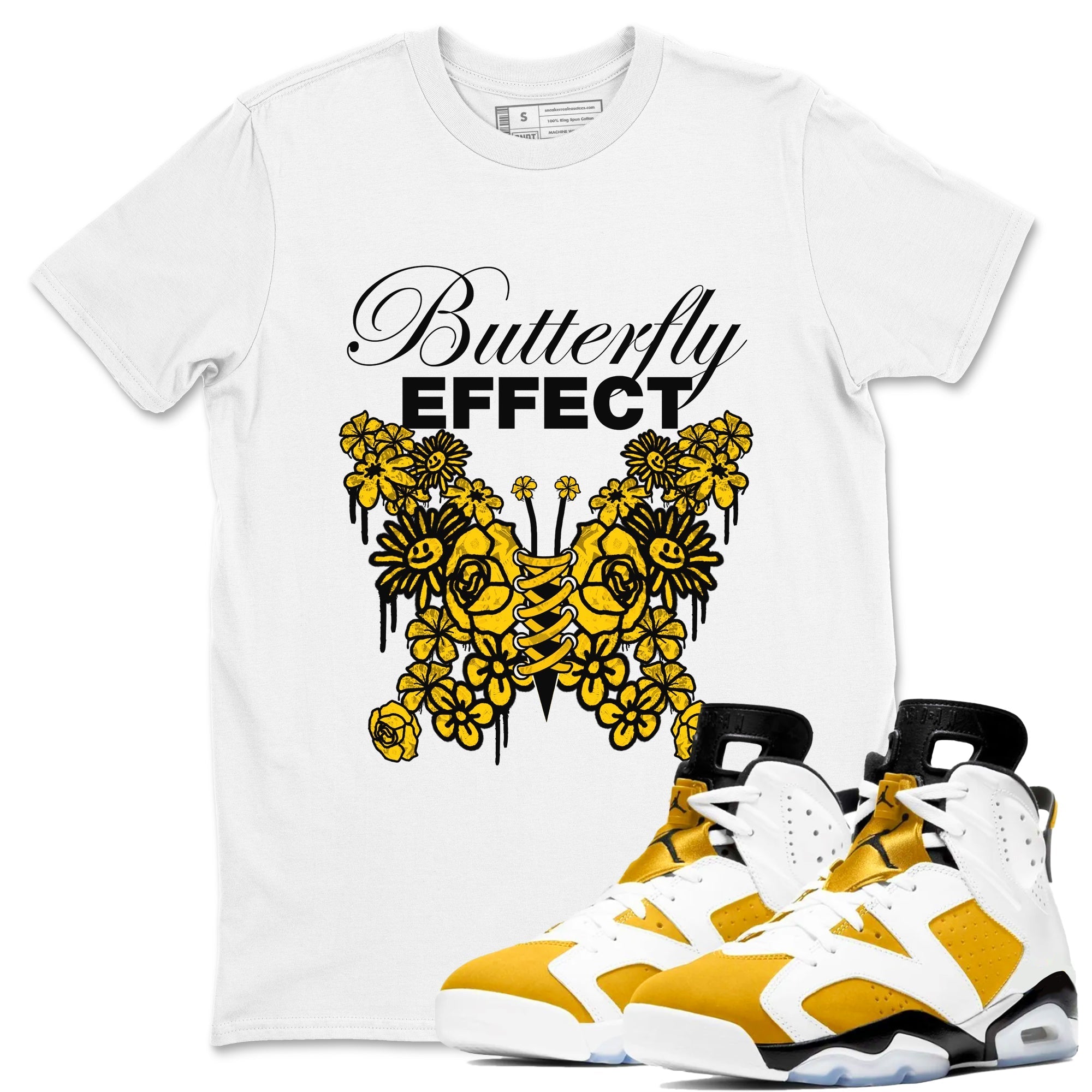 Butterfly Effect snkmatch Tee - Air Jordan 6 Yellow Ochre