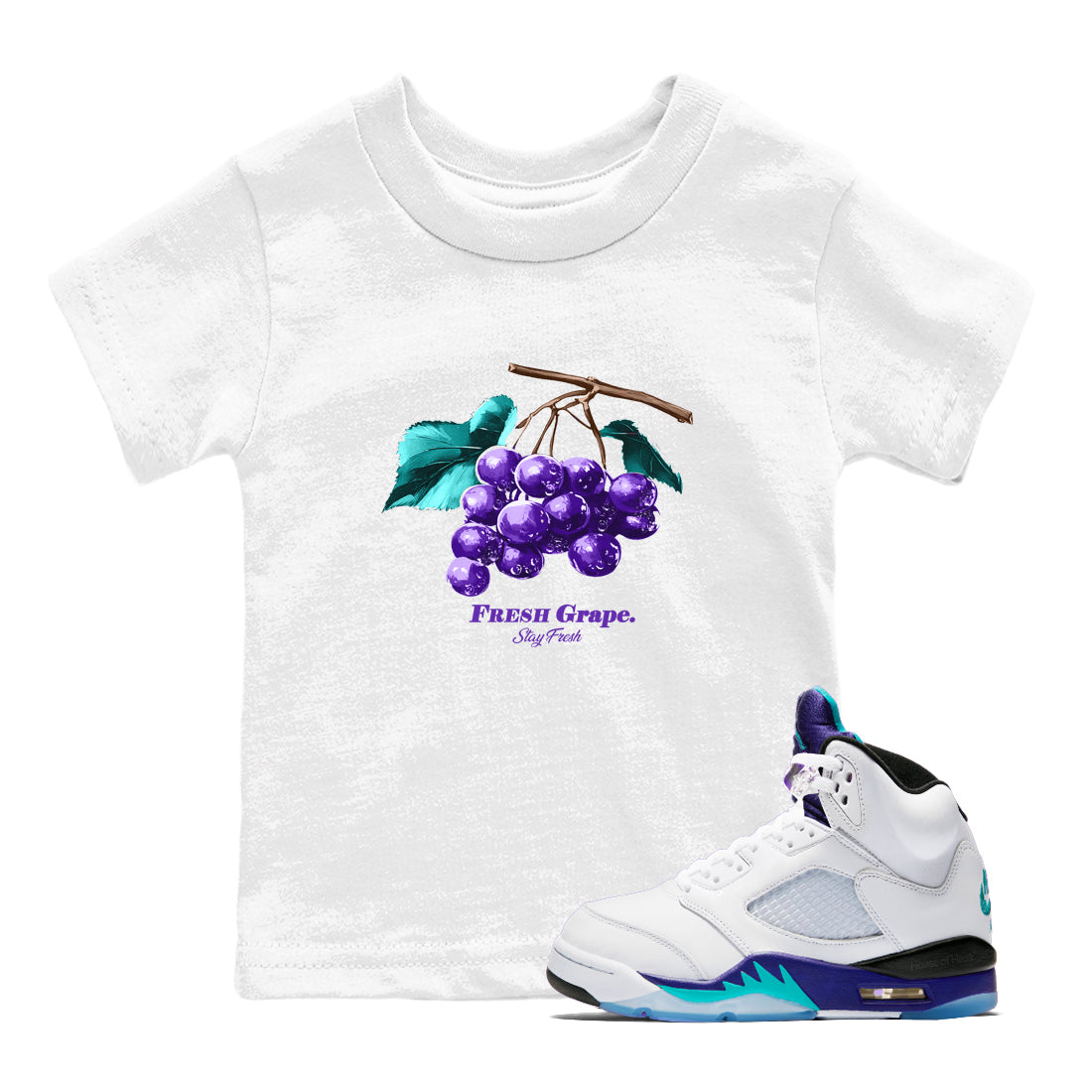 Fresh Grape snkmatch Tees Kids - Air Jordan 5 Grape
