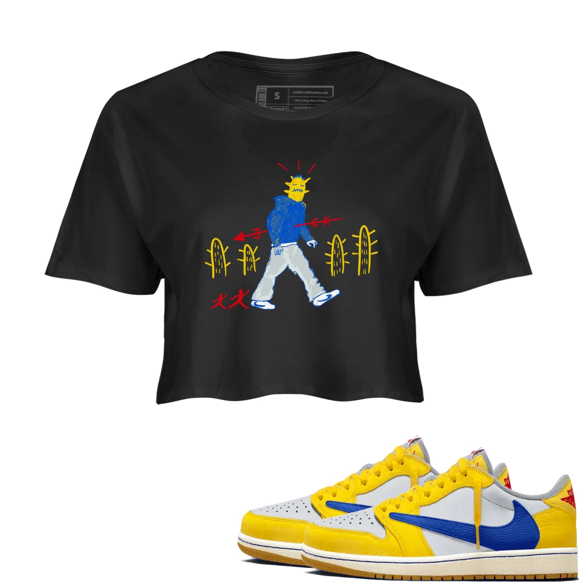 Cactus Man snkmatch Women's Top - Air Jordan 1 Travis Scott Canary