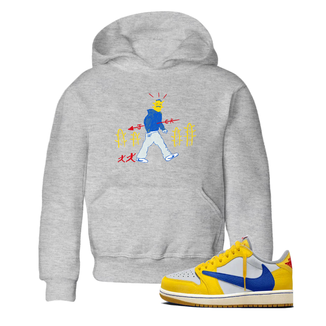 Cactus Man snkmatch Tees Kids - Air Jordan 1 Travis Scott Canary