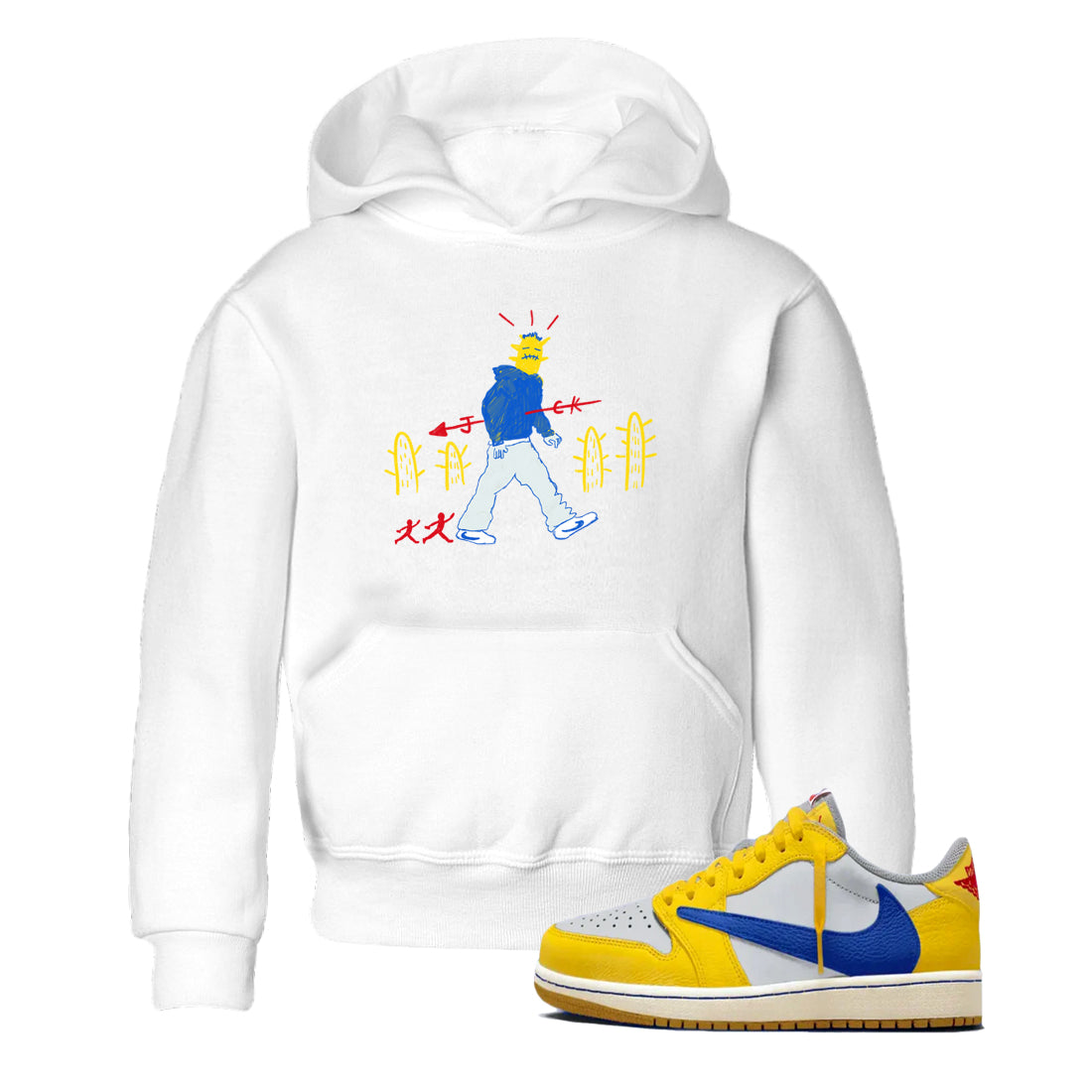 Cactus Man snkmatch Tees Kids - Air Jordan 1 Travis Scott Canary