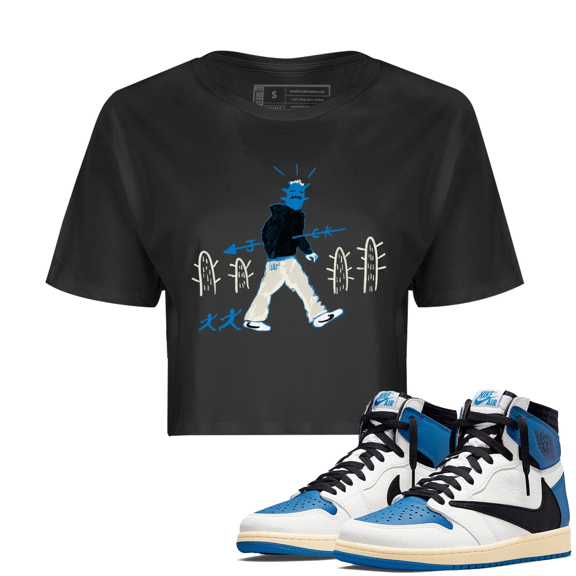 Cactus Man snkmatch Women's Top - Air Jordan 1 Travis Scott Fragment