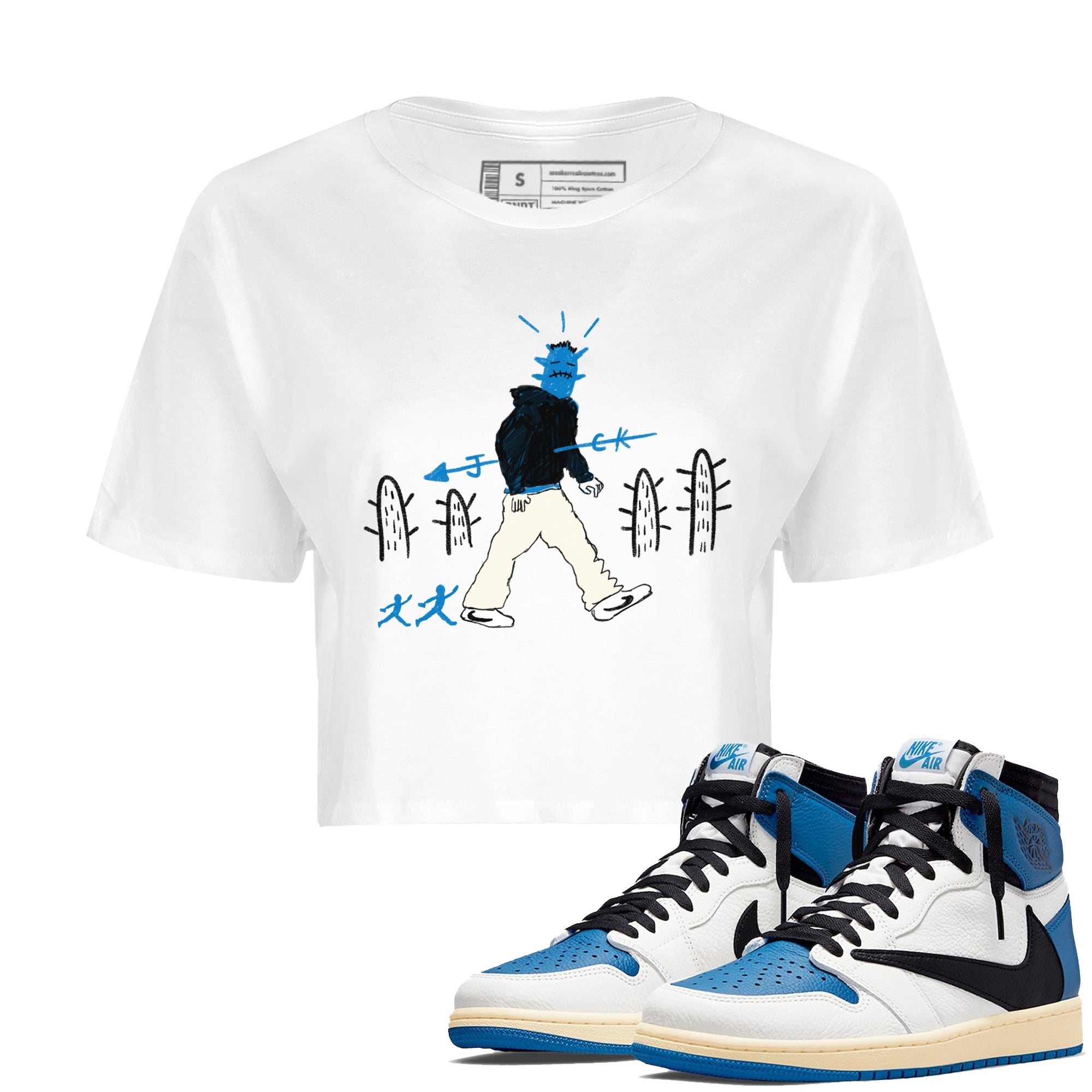 Cactus Man snkmatch Women's Top - Air Jordan 1 Travis Scott Fragment
