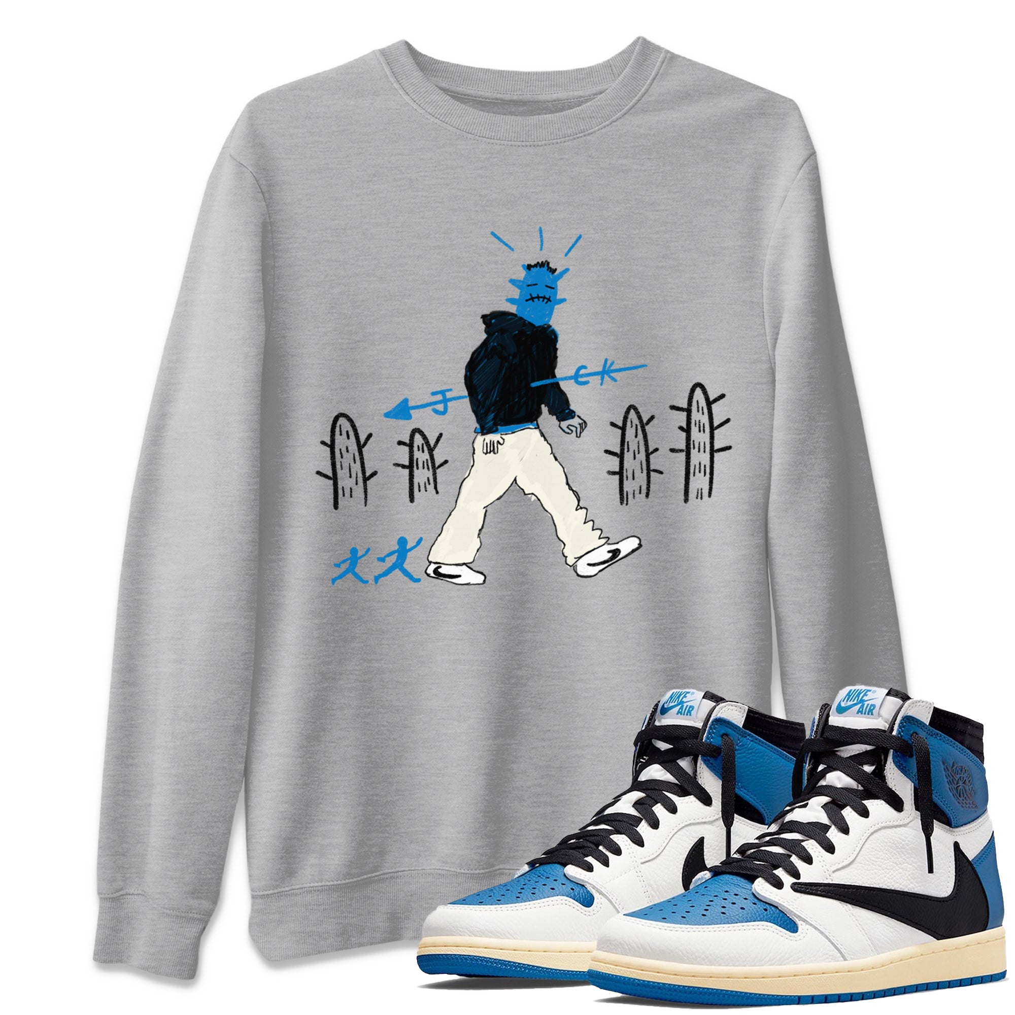 Cactus Man snkmatch Tees - Air Jordan 1 Travis Scott Fragment