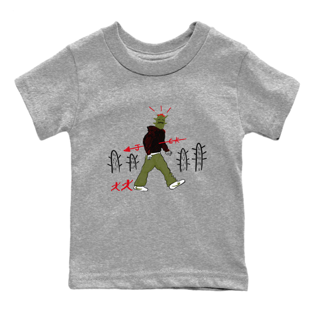 Cactus Man snkmatch Tees Kids - Air Jordan 1 Travis Scott Olive