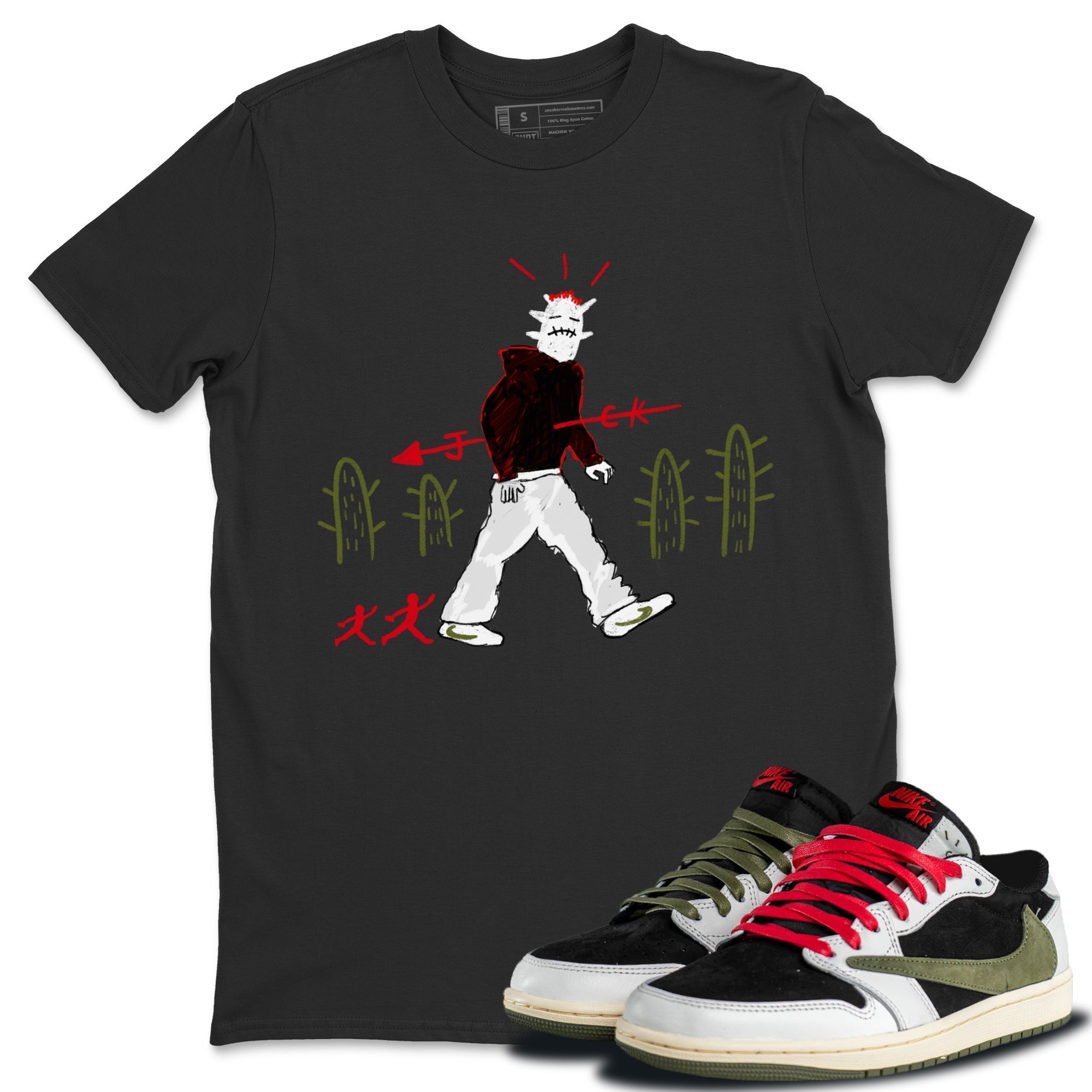 Cactus Man snkmatch Tees - Air Jordan 1 Travis Scott Olive