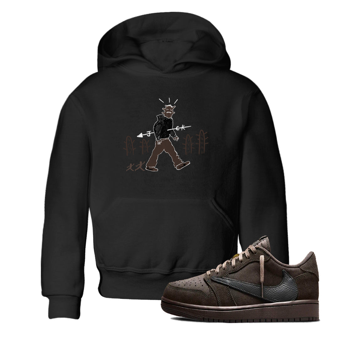 Cactus Man snkmatch Tees Kids - Air Jordan 1 Travis Scott Velvet Brown