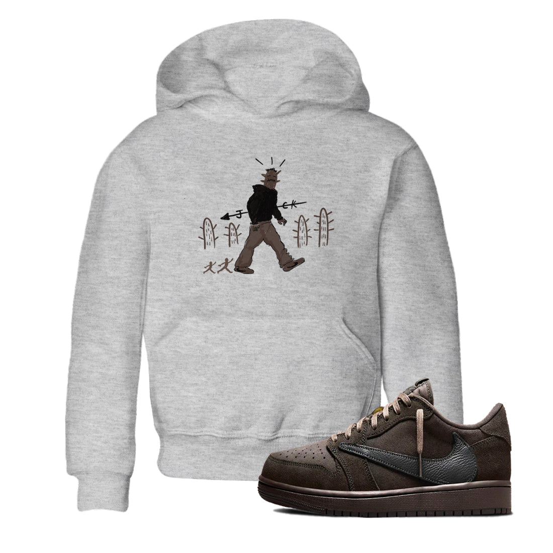 Cactus Man snkmatch Tees Kids - Air Jordan 1 Travis Scott Velvet Brown