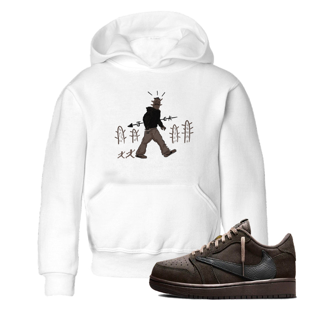 Cactus Man snkmatch Tees Kids - Air Jordan 1 Travis Scott Velvet Brown