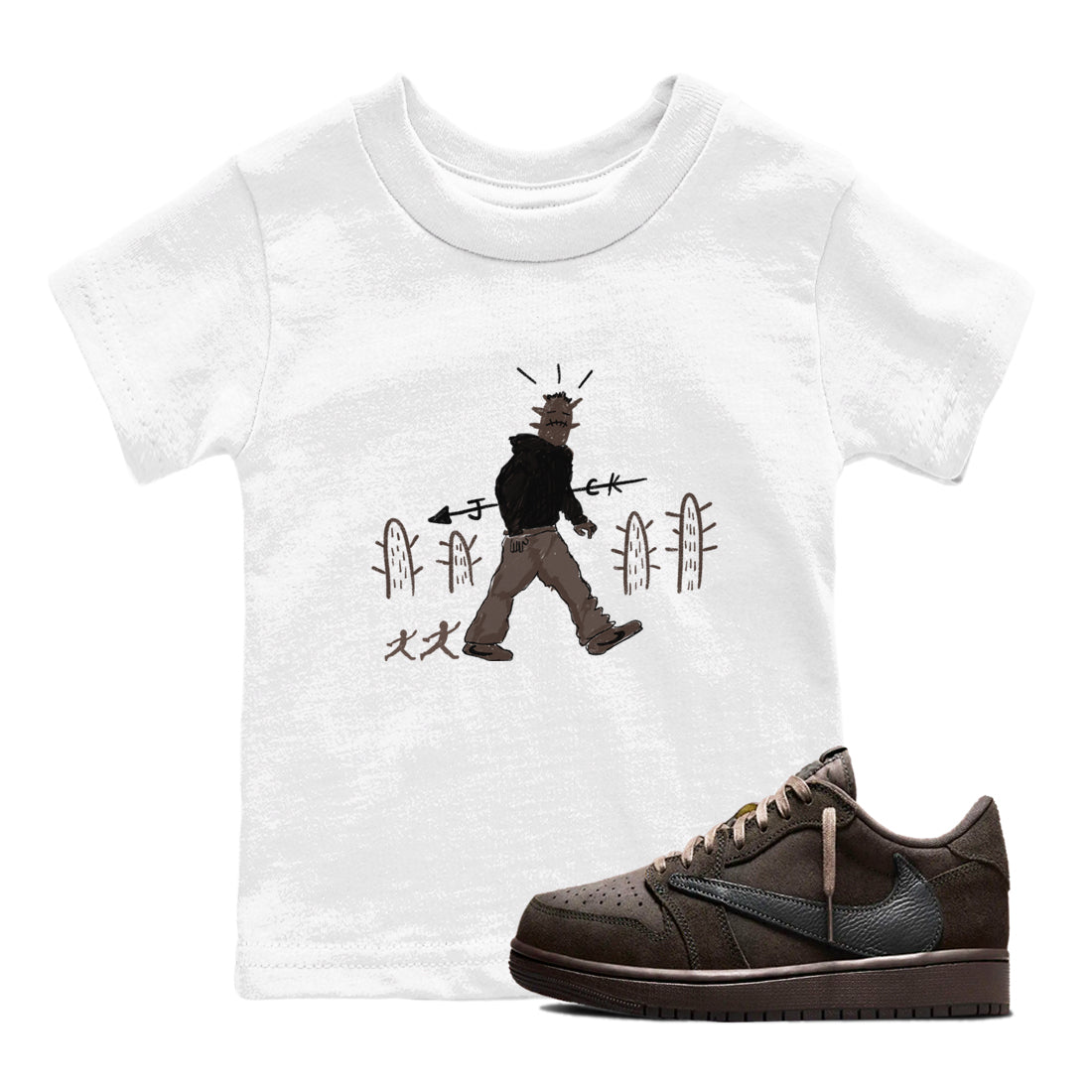 Cactus Man snkmatch Tees Kids - Air Jordan 1 Travis Scott Velvet Brown