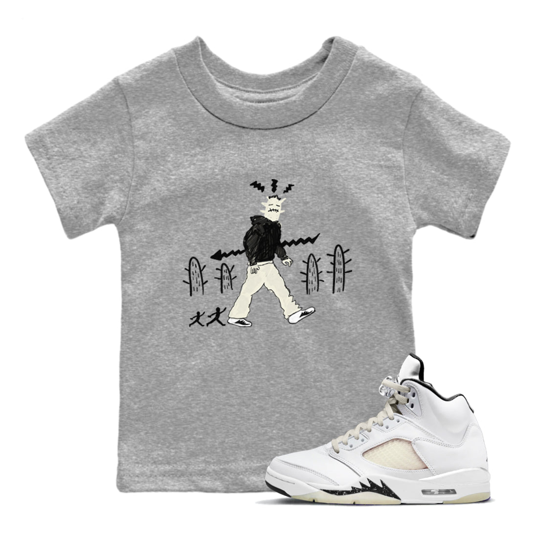 Cactus Man snkmatch Tees Kids - Air Jordan 5 Sail