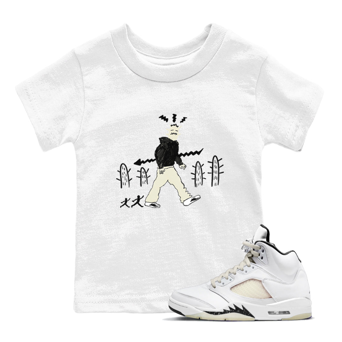Cactus Man snkmatch Tees Kids - Air Jordan 5 Sail