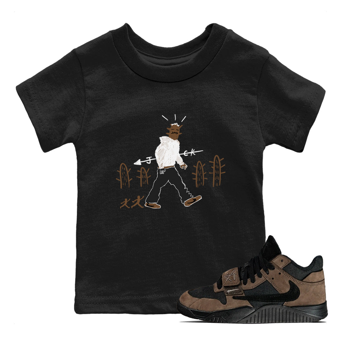 Cactus Man snkmatch Tees Kids - Jordan Jumpman Jack Travis Scott Dark Mocha