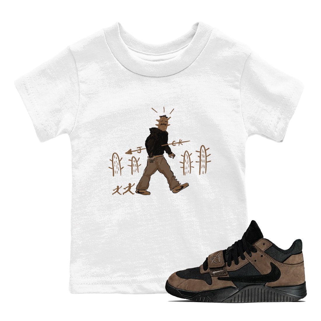 Cactus Man snkmatch Tees Kids - Jordan Jumpman Jack Travis Scott Dark Mocha