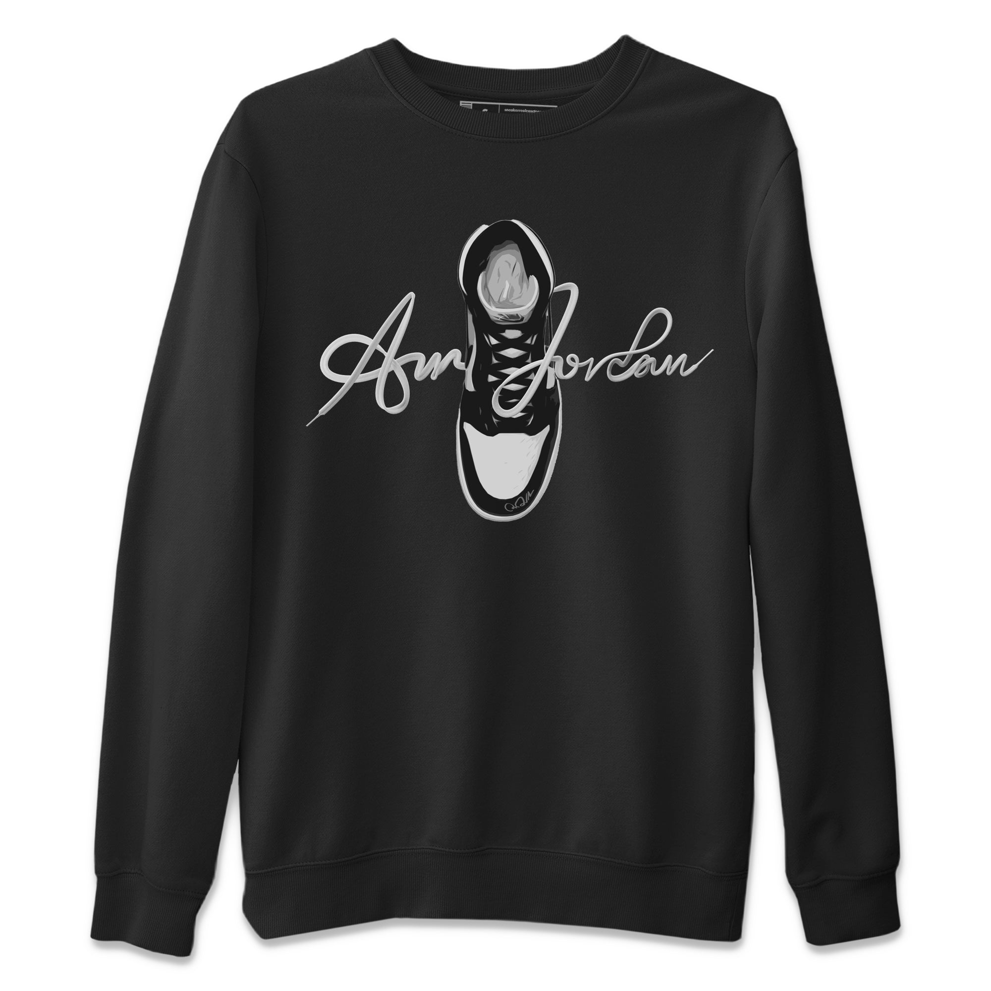 Caligraphy Shoe Lace Unisex Tops - Air Jordan 1 Black White