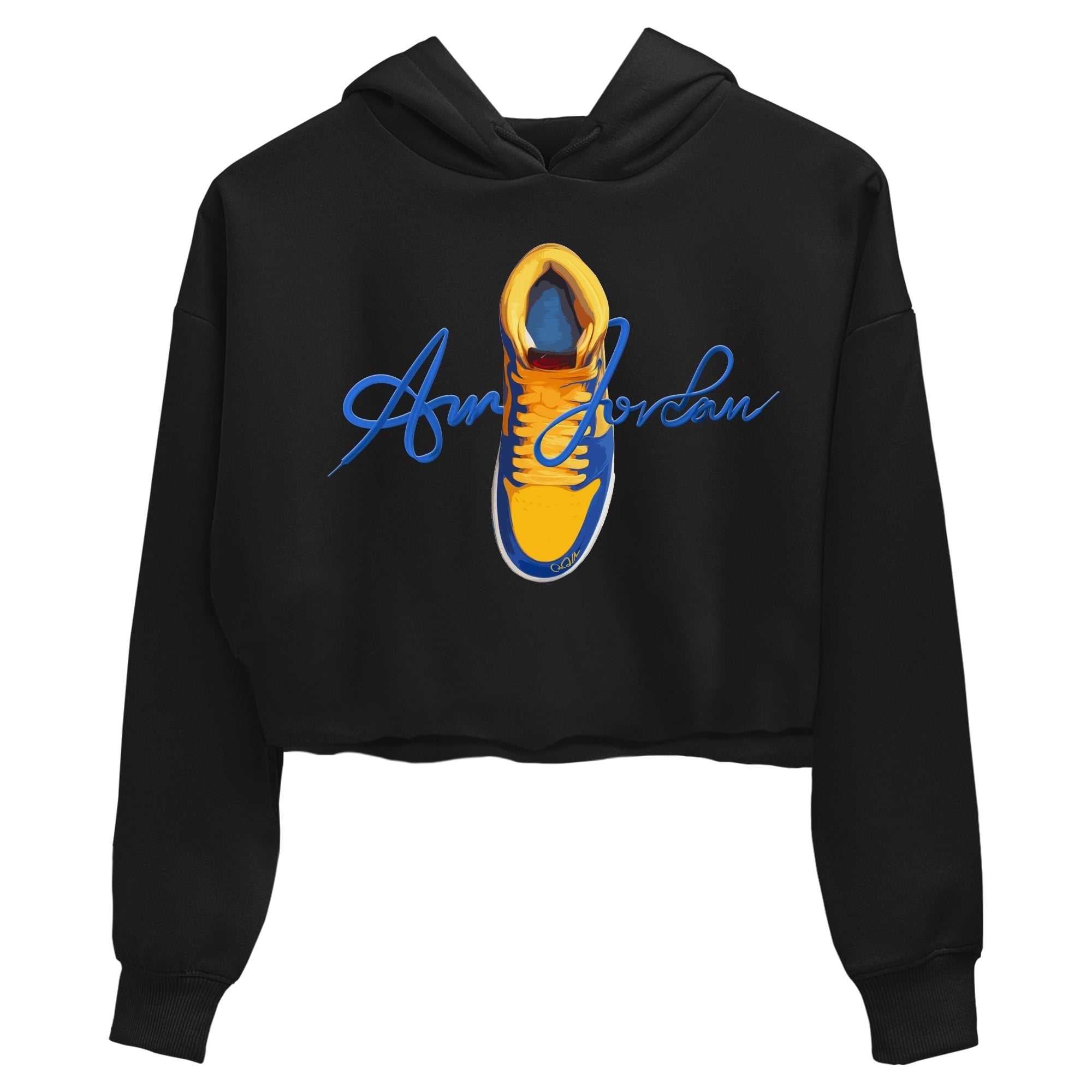 Caligraphy Shoe Lace Women's Tops - Air Jordan 1 Game Royal Varsity Maize