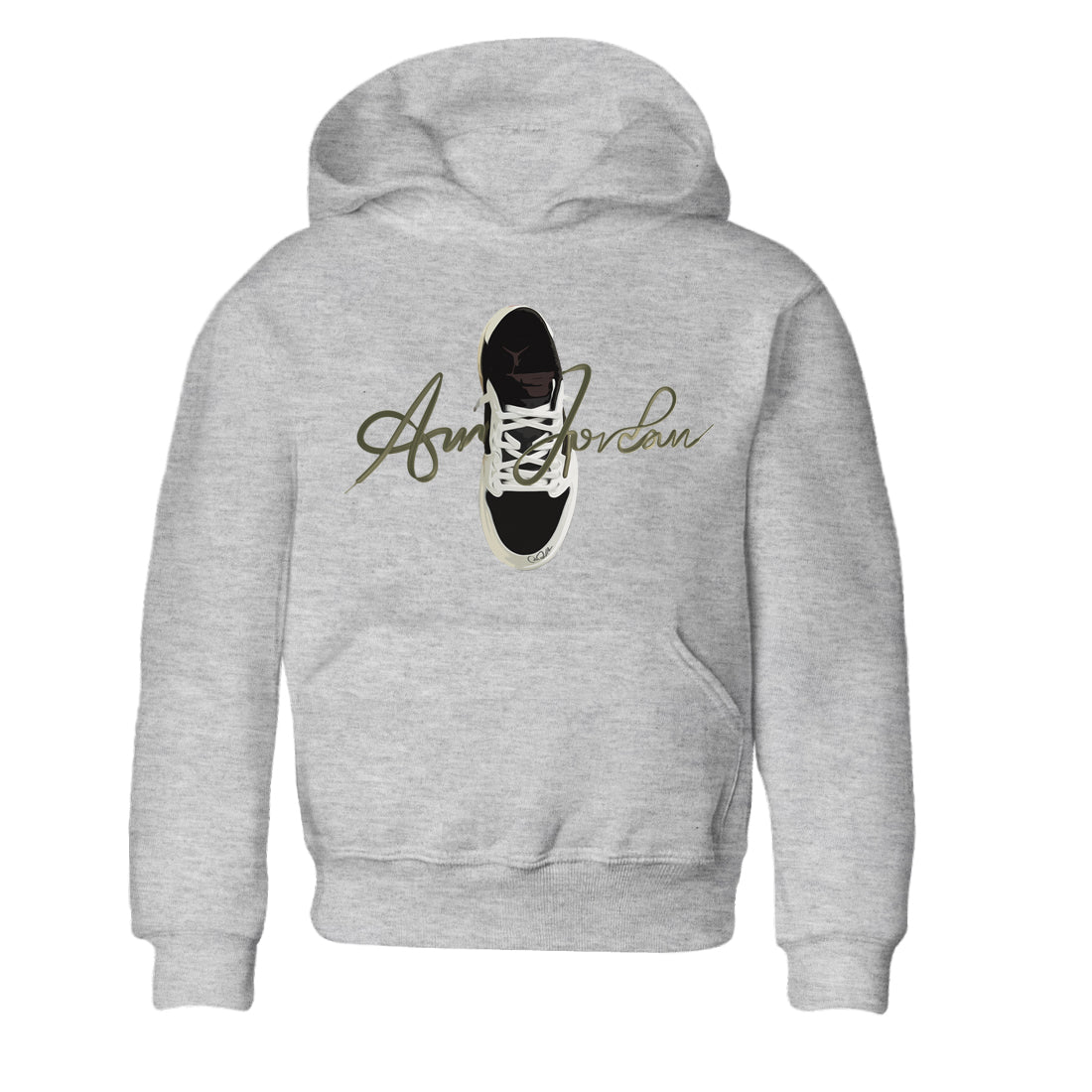 Caligraphy Shoe Lace Kids Tops - Air Jordan 1 Travis Scott Olive