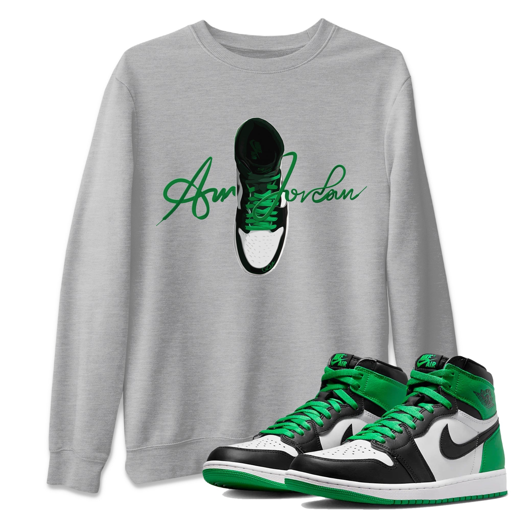 Caligraphy Shoe Lace Unisex Tops - Air Jordan 1 Celtics