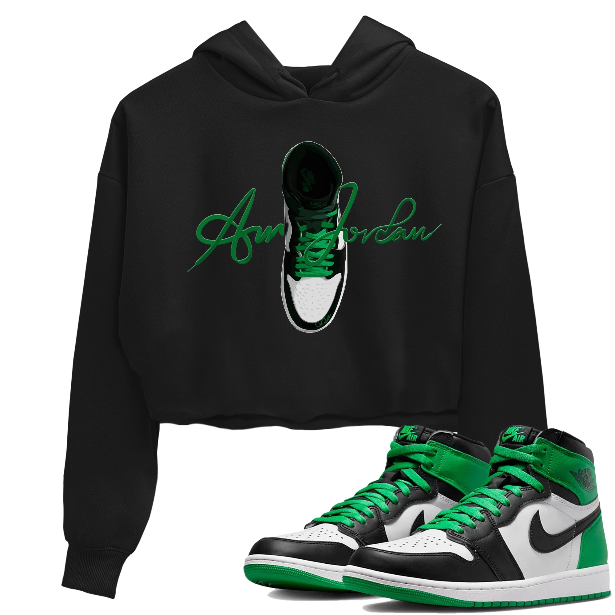Caligraphy Shoe Lace Women's Tops - Air Jordan 1 Celtics