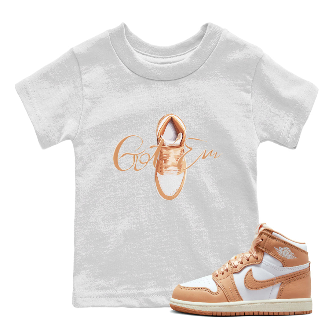 Caligraphy Shoe Lace snkmatch Tee Kids - Air Jordan 1 Praline