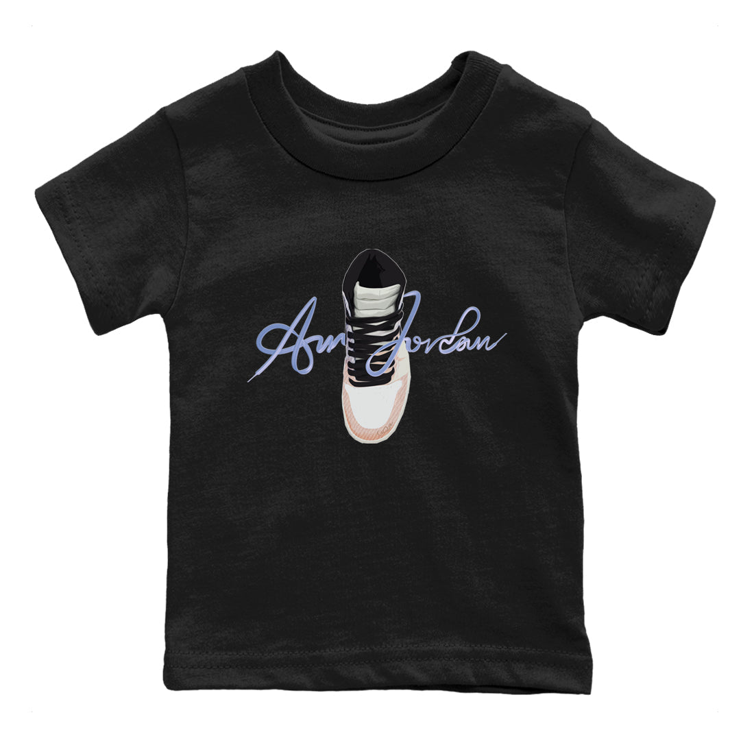 Caligraphy Shoe Lace Kids Tops - Air Jordan 1 Skyline