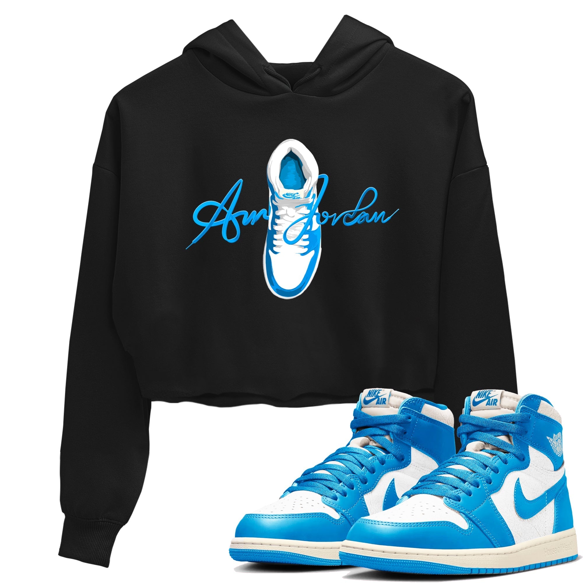 Caligraphy Shoe Lace snkmatch Women's Top - Air Jordan 1 UNC Reimagined