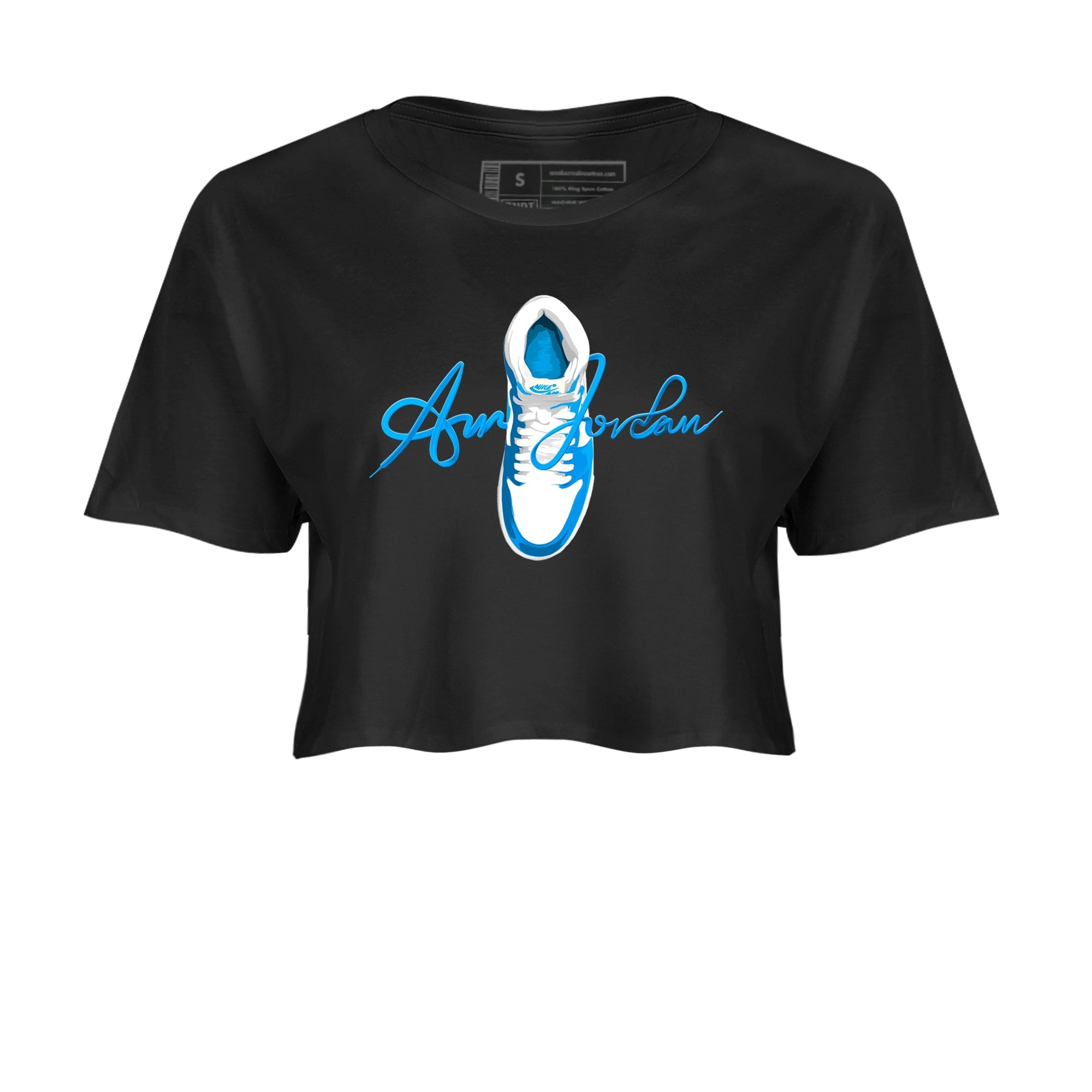 Caligraphy Shoe Lace snkmatch Women's Top - Air Jordan 1 UNC Reimagined